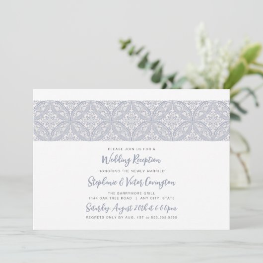 Invitation Réception de mariage Boho Medallion (Debout devant)