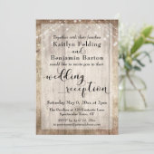 Invitation Réception de Mariage Bois Rustique Clair et Lumièr (Debout devant)