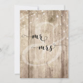 Invitation Réception de mariage Bois rustique et cordes lumin (Dos)