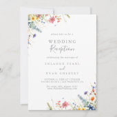 Invitation Réception de mariage botanique dans une prairie ru (Devant)