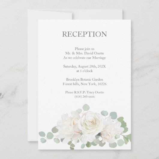 Invitation Réception de mariage botanique élégant (Devant)
