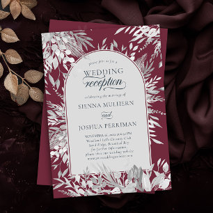 Invitation Réception de mariage botanique encadrée arch borde