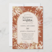 Invitation Réception de mariage botanique sous Arche encadrée (Devant)