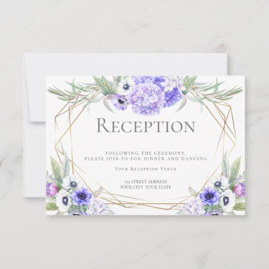 Invitation Réception de mariage | Bouquet floral d'anémone vi (Devant)