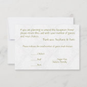 Invitation Réception de mariage Brocart papillon vert (Dos)