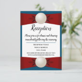 Invitation Réception de mariage Burgundy et Blue Pearl Ribbon (Debout devant)
