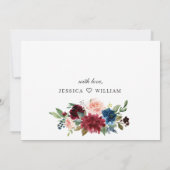 Invitation Réception de mariage Burgundy Navy Eucalyptus Rose (Dos)