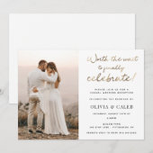 Invitation Réception de Mariage Ça Vaut la Peine d'Attendre (Devant / Derrière)