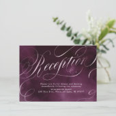 Invitation Réception de mariage calligraphie prune romantique (Debout devant)