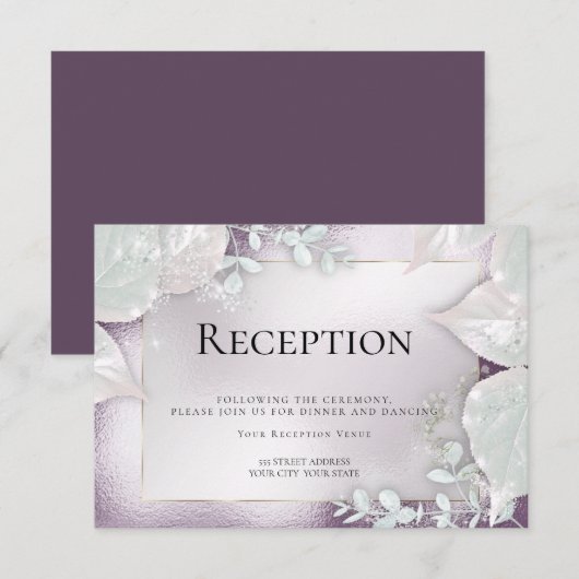 Invitation RÉCEPTION DE MARIAGE | Carton d'invitation Aubergi (Devant / Derrière)