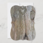 Invitation Réception de mariage Carved Wood Heart Post (Dos)
