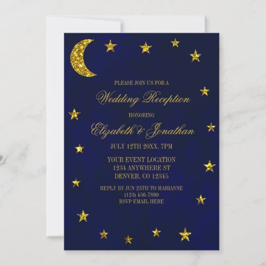 Invitation Réception de mariage céleste dans le ciel (Devant)