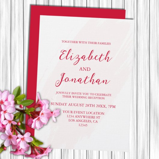 Invitation Réception de mariage Cerise Rouge