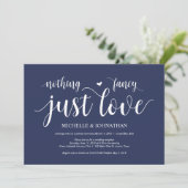 Invitation Réception de mariage champêtre bleu marine (Debout devant)