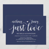 Invitation Réception de mariage champêtre bleu marine (Devant / Derrière)