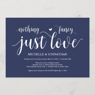 Invitation Réception de mariage champêtre bleu marine