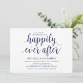 Invitation Réception de mariage champêtre bleu marine (Debout devant)