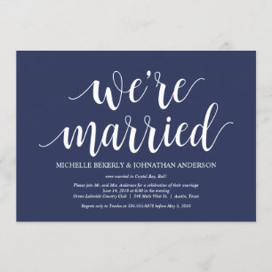 Invitation Réception de mariage champêtre bleu marine pour fu