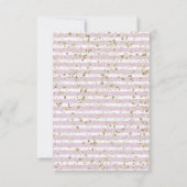 Invitation Réception de mariage champêtre champagne or violet (Dos)