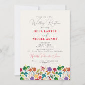 Invitation Réception de mariage champêtre moutarde violet de (Devant)