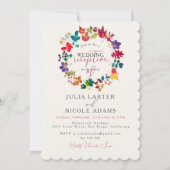 Invitation Réception de mariage champêtre moutarde violet de (Devant)