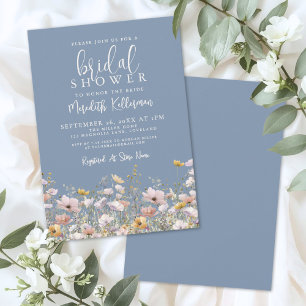 Invitation Réception de Mariage Champêtre Pervenche