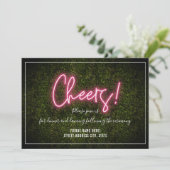 Invitation Réception de mariage Cheers Neon Buis artificiel (Debout devant)