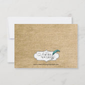 Invitation Réception de mariage chic Burlap and Birch (Dos)