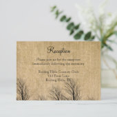 Invitation Réception de mariage chic Burlap and Birch (Debout devant)
