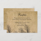 Invitation Réception de mariage chic Burlap and Birch (Devant / Derrière)