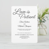 Invitation Réception de mariage Chic Love est Patient (Debout devant)