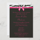 Invitation Réception De Mariage Chic Zebra Stripes Hot Pink B (Dos)
