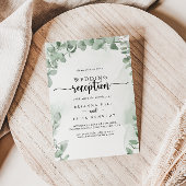 Invitation Réception de mariage classique à l'eucalyptus vert
