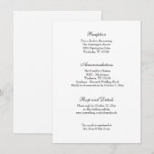 Invitation Réception De Mariage Classique Élégant Noir Et Bla (Devant / Derrière)