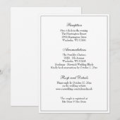 Invitation Réception de mariage classique élégant noir et bla (Devant / Derrière)