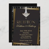 Invitation Réception De Mariage Classique Gatsby Deco (Devant / Derrière)
