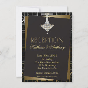 Invitation Réception De Mariage Classique Gatsby Deco