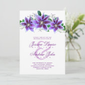 Invitation Réception de mariage Classy Chic Clematis (Debout devant)