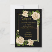 Invitation Réception de mariage Coins Élégants Roses d'Ivoire (Dos)