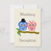 Invitation Réception de mariage couleur champagne par Owl Des (Devant)