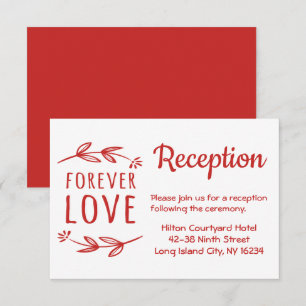Invitation Réception de mariage d'amour rouge et blanc avec f