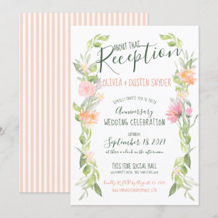 Invitation Réception de mariage d'anniversaire floral coloré