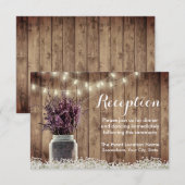 Invitation Réception de mariage dans un pot Mason avec des fl (Devant / Derrière)