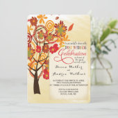 Invitation Réception De Mariage D'Arbres Floraux D'Automne Un (Debout devant)