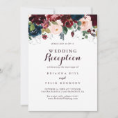 Invitation Réception de mariage d'automne illustrée à l'aquar (Devant)