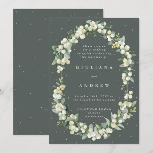 Invitation Réception De Mariage De Berneberge Verte+Eucalyptu