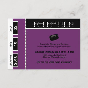 Invitation Réception de mariage de billets de hockey