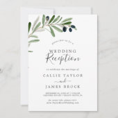 Invitation Réception De Mariage De Branche Olive Moderne (Devant)