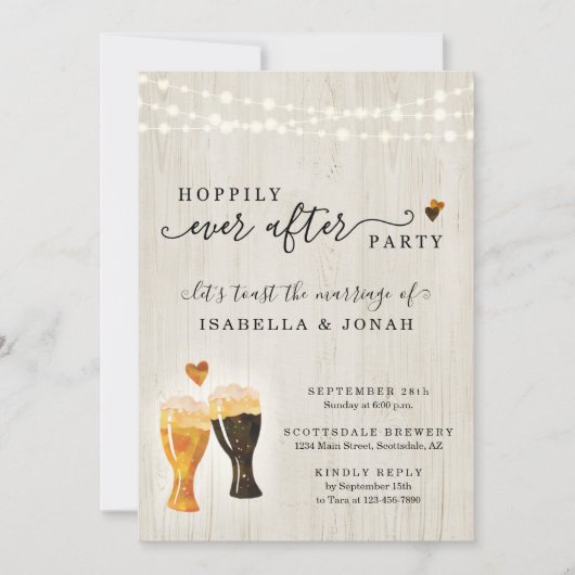 Invitation Réception de mariage de brasserie seulement Invita (Devant)