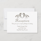 Invitation Réception de mariage de cheval occidental marron c (Devant)